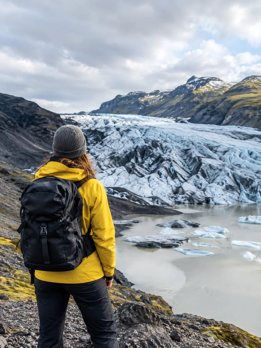 Vue sur le glacier Sólheimajökull
